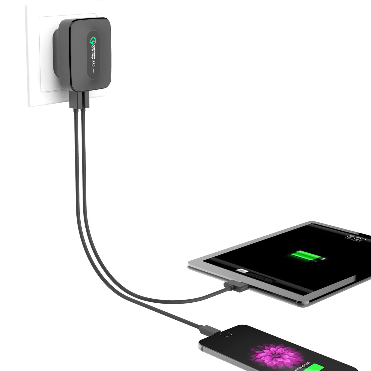 USB Wall Charger 3 Ports - Boom&Tech®